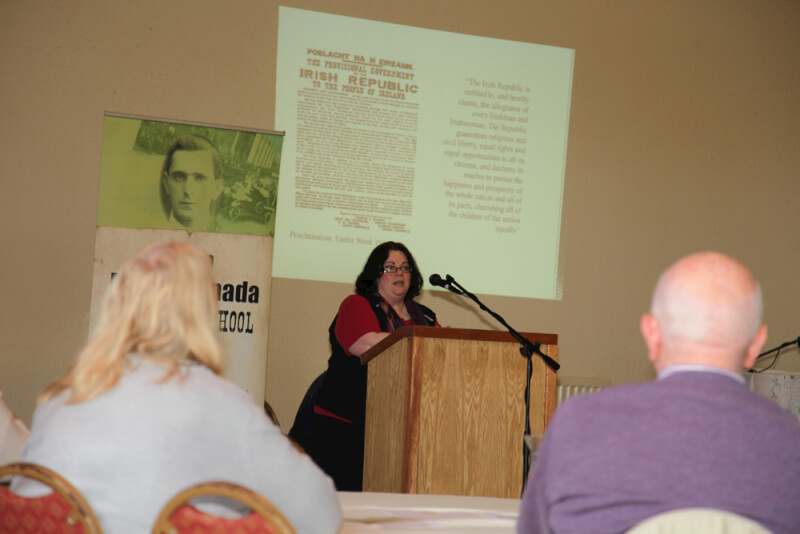 Mary McAuliffe UCD speaking at the Sean MacDiarmada Summer School in Kiltyclogher Co Leitrim
