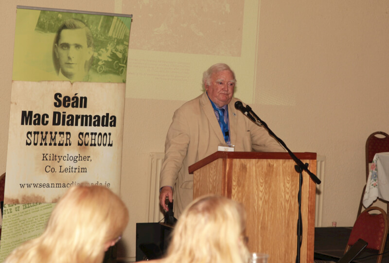 Tim Pat Coogan speaking at the Sean MacDiarmada Summer School in Kiltyclogher Co Leitrim